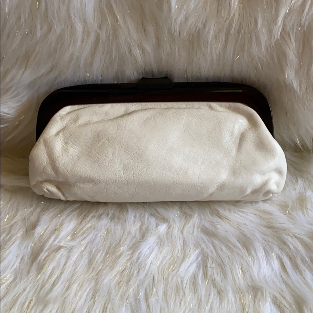 Cream clutch purse